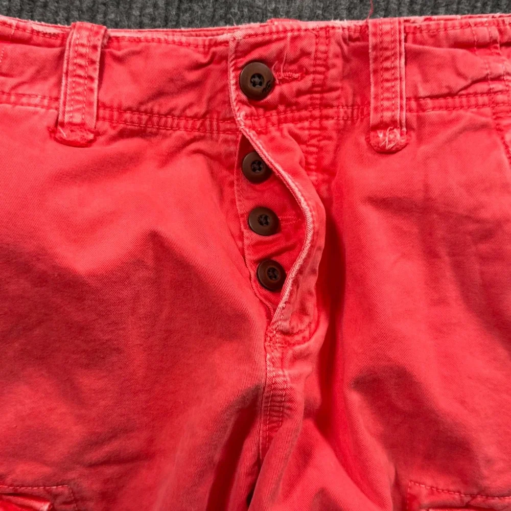 VTG Y2K‎ Hollister Red Cargo Shorts Mens 30 Coral Surf Skate Streetwear Utility
